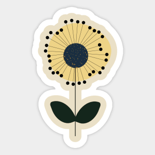 Retro Sunflower Design Sticker